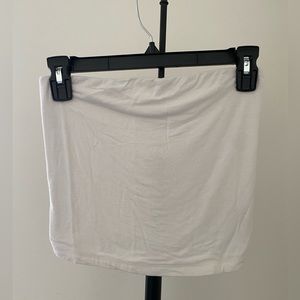 white stretchy tube top